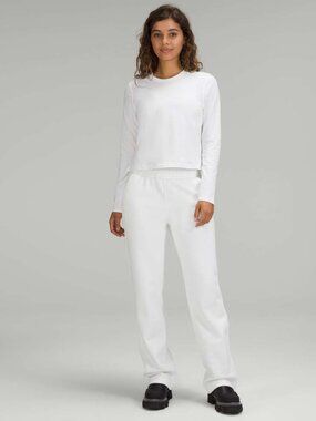 White Lululemon Classic-Fit Cotton-Blend Long Sleeve Shirt Size Small